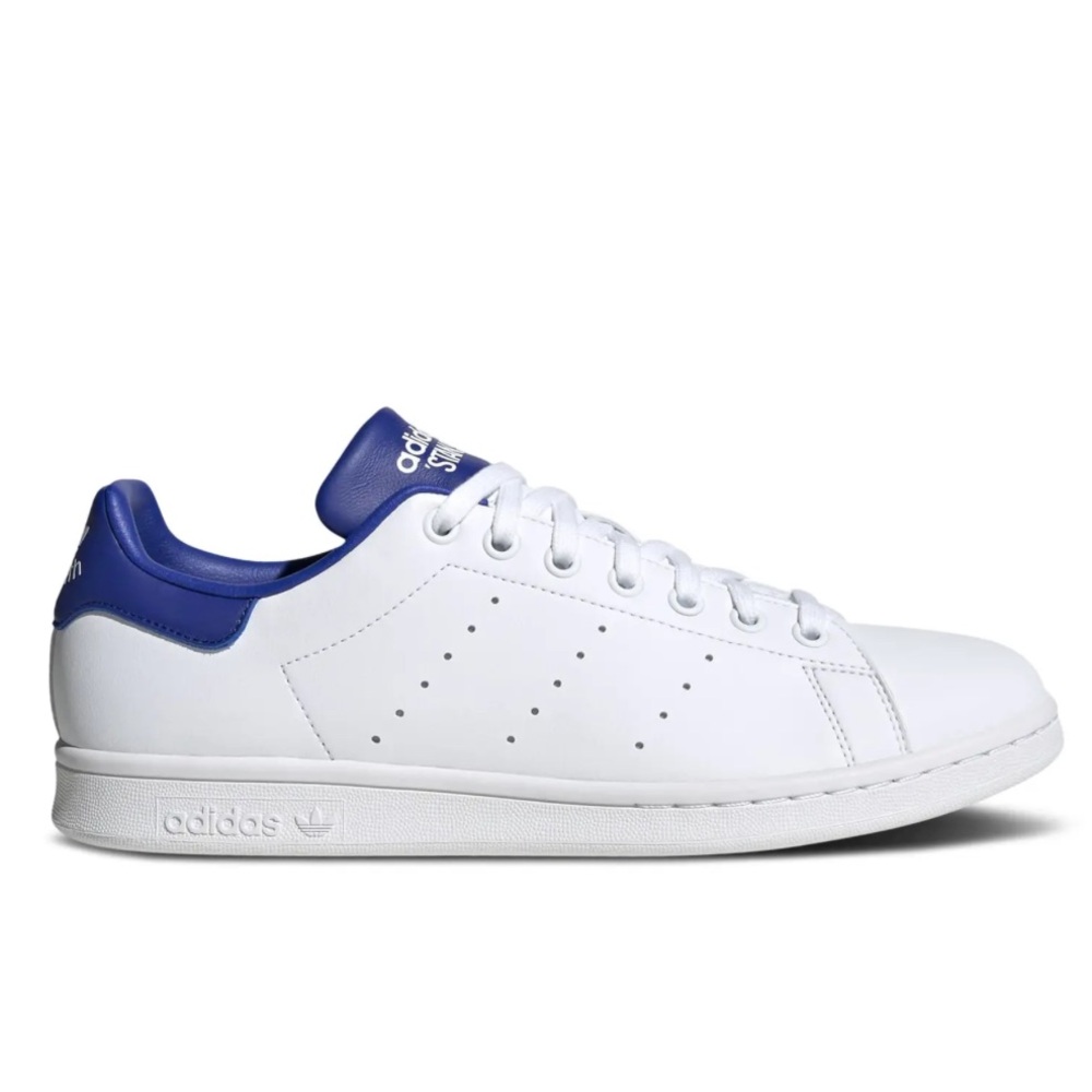 Adidas White Sneakers with Blue Highlights